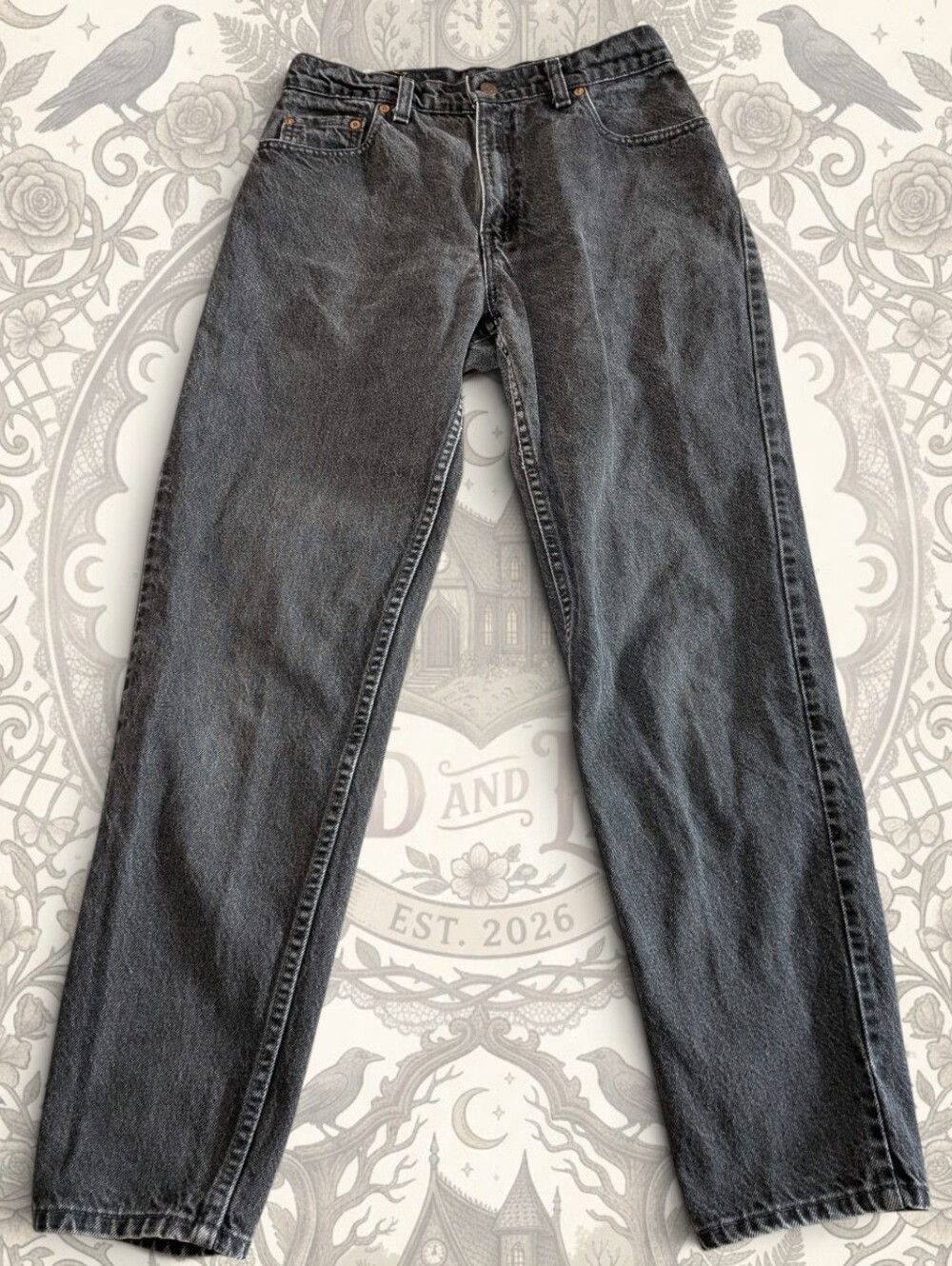 Levi's 550 Vintage 90s Made in USA Black Wash High Rise Tapered Mom Jeans Sz 11